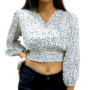 Shopicorn Stylish White Polka Printed Top